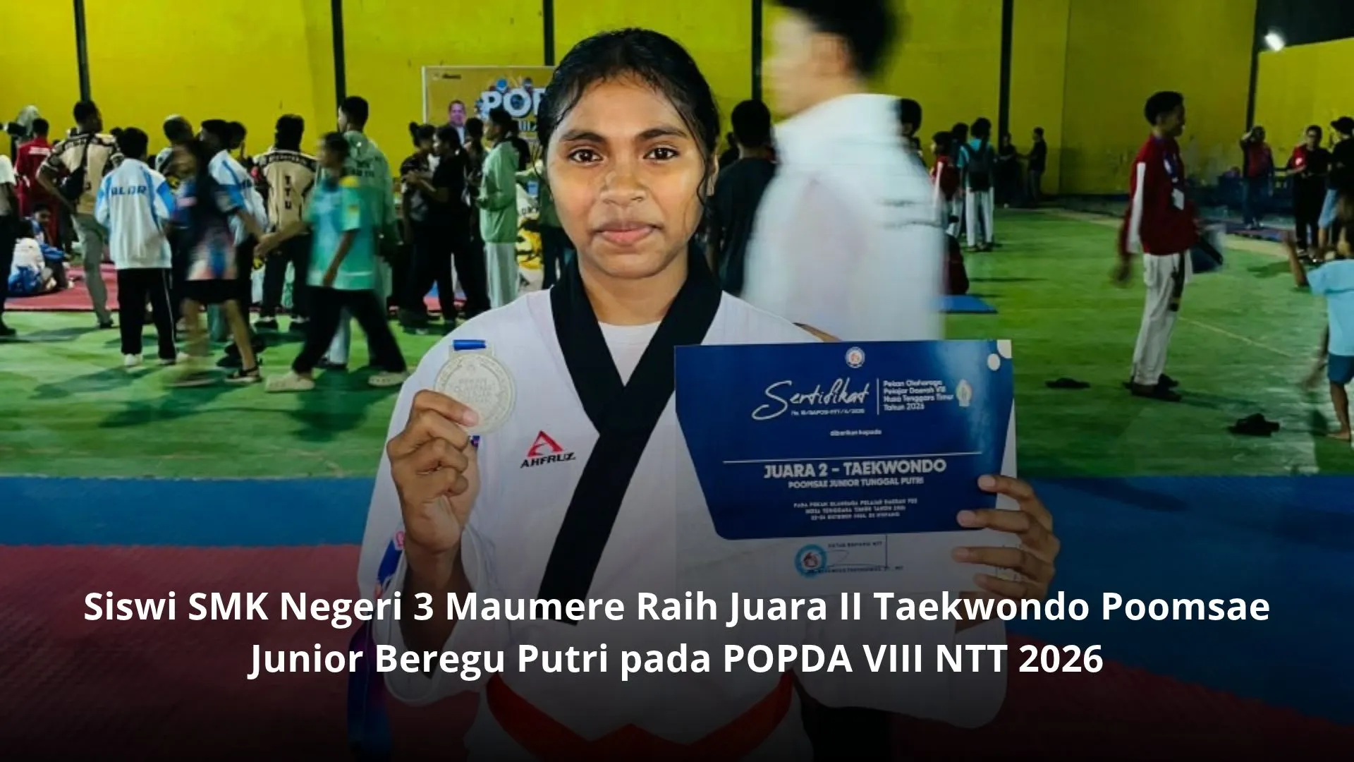 Siswi SMK Negeri 3 Maumere Raih Juara II Taekwondo Poomsae Junior Beregu Putri pada POPDA VIII NTT 2026